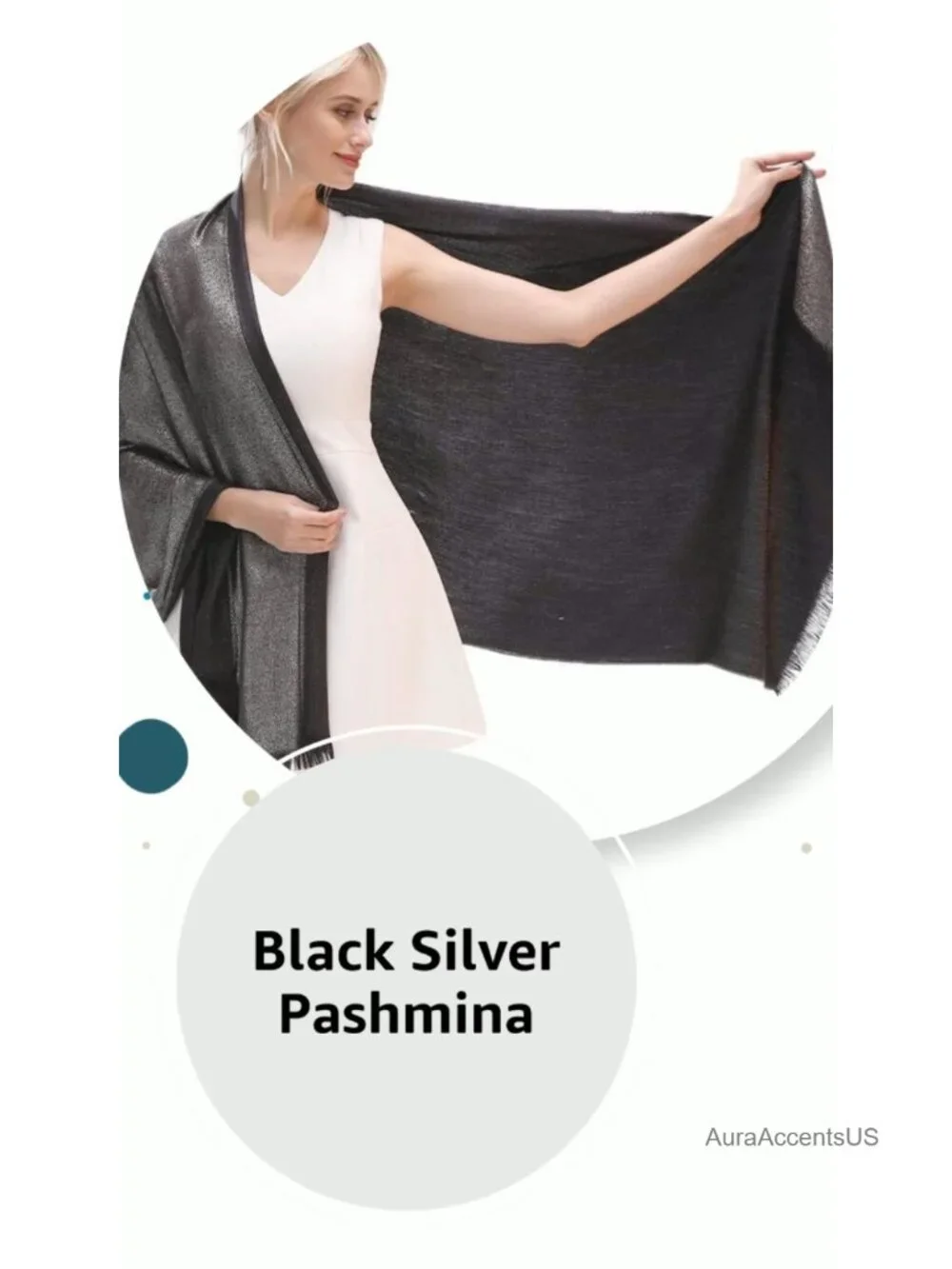 Metallic Sparkling Pashmina Shawl Wrap Oversized Blanket Scarf 100% Polyester
